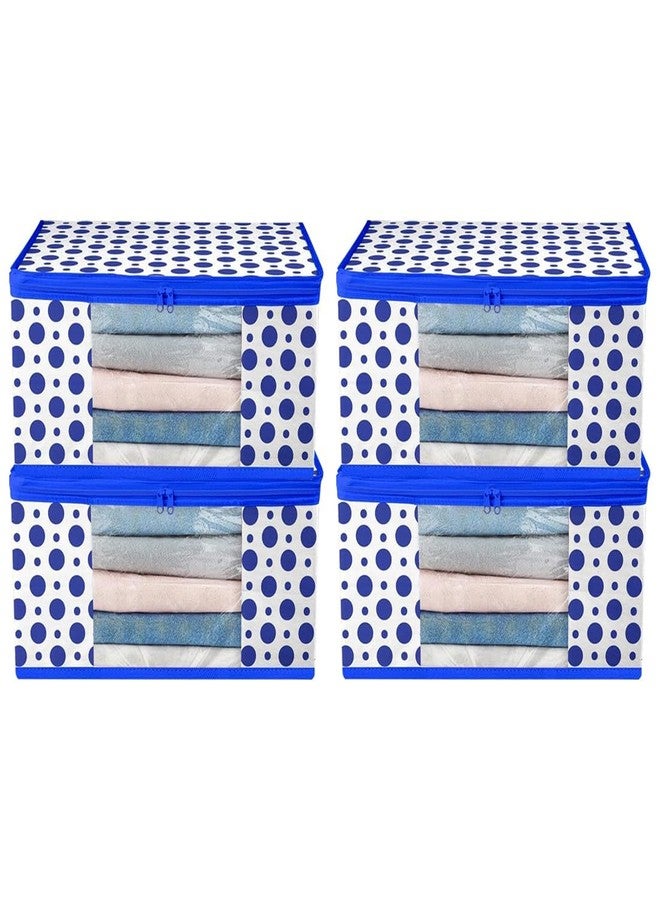 Shaping Fabric Garment Cover Non-Woven 90 GSM with Transparent Window & Double Metal Zipper - Pack of 4 | Dustproof Clothes Storage Bag for Sarees, Suits, Jackets, Shirts SCSDRL1682493517524148524190 - Image 1